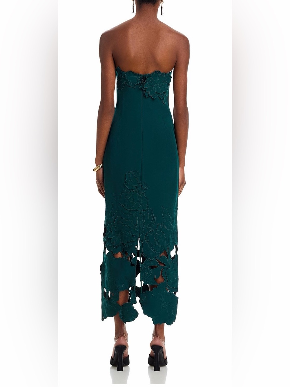 LEO LIN Rayna Appliqué Bustier Maxi Dress Green Size 4 - Picture 2 of 7